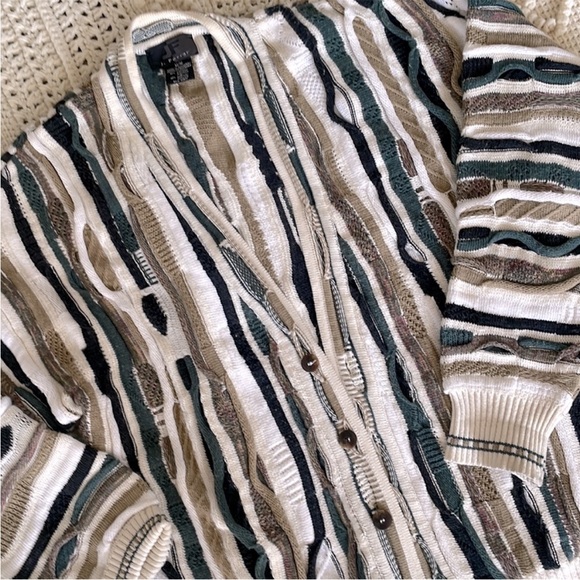 Vintage J Ferrar Coogi Style 3D Texture Sweater
Cardigan M Earthy Neutrals - Picture 2 of 3